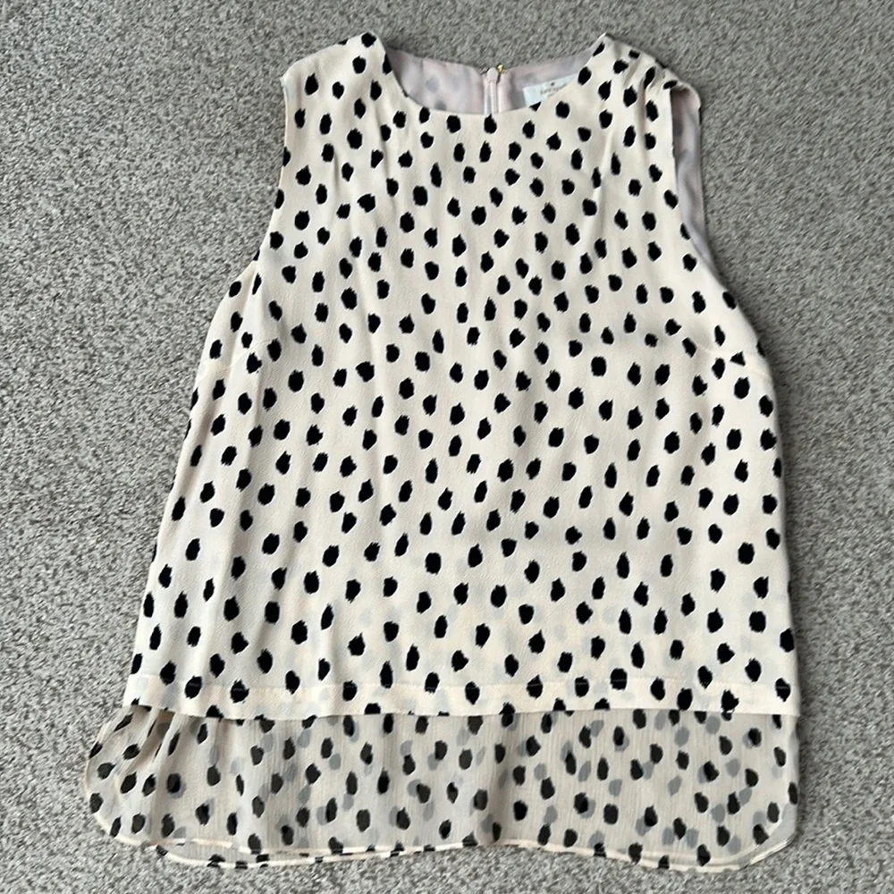 NWT Kate Spade Leopard Dot Layered Tank, XS